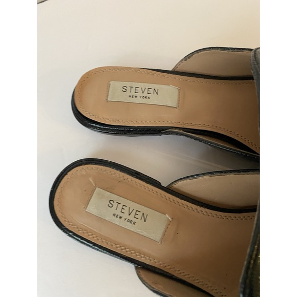 Steven New York Heidie Steve Madden Womans 7.5  Black Point Toe Mule - Picture 2 of 6